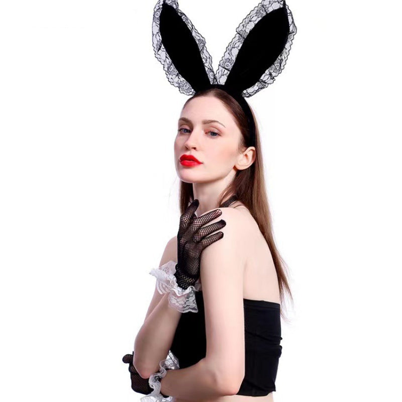 Lace Bunny Headband Halloween Cosplay Accessories - comingcoming