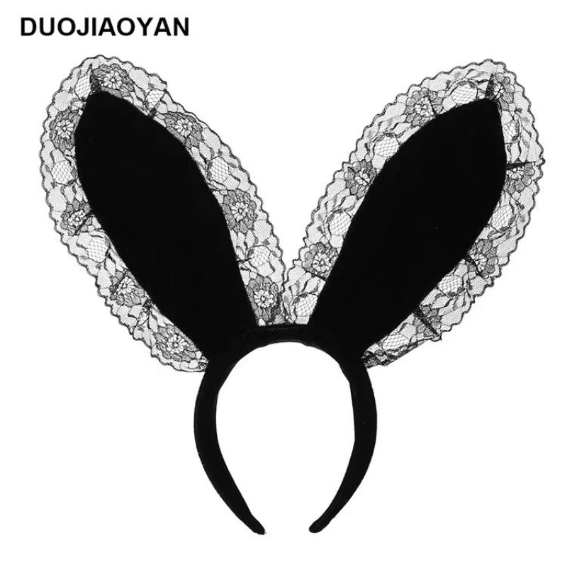 Lace Bunny Headband Halloween Cosplay Accessories - comingcoming
