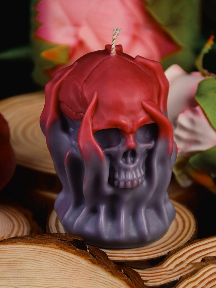 Bleeding Skull Wax Play Scented Candle-wood