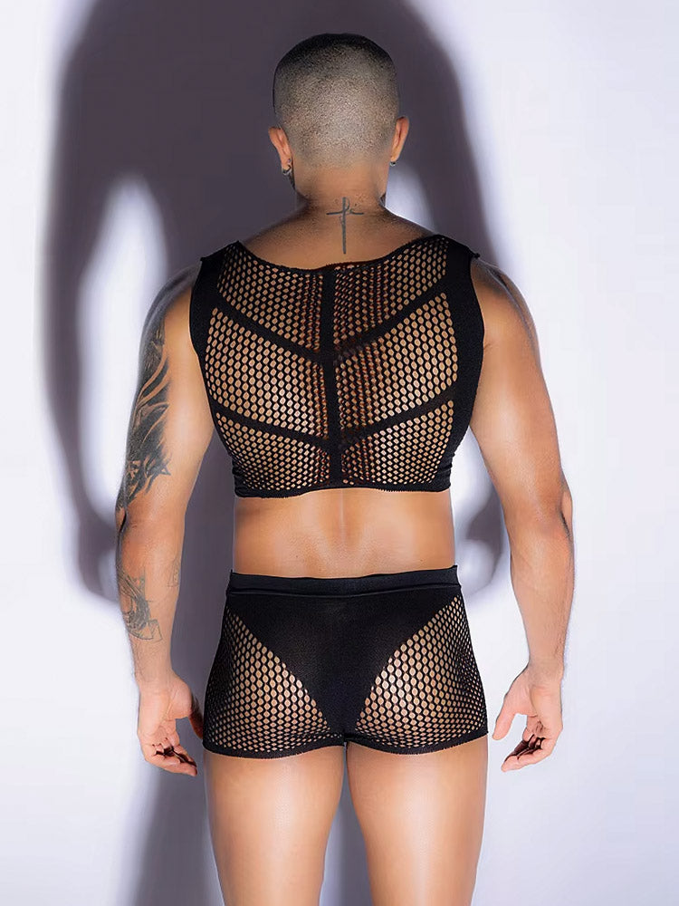 Guy's Sleeveless Fishnet Tear-Away Set